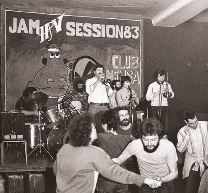 Jam Session im Mensa Club, Hochschule für Verkehrswesen, Dresden, 1983 Foto: jW-Archiv /Mohr