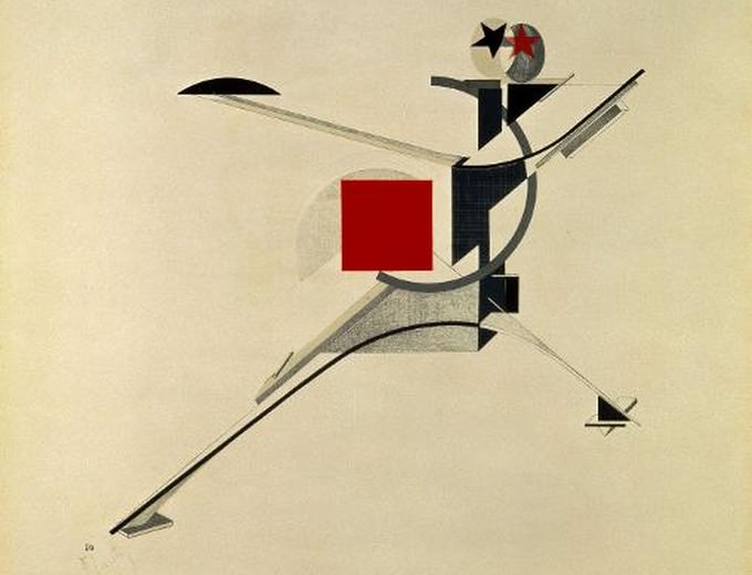 Farblithographie El Lissitzkys nach »Sieg über die Sonne« (1923) Foto: Picture-Alliance / Akg-Images