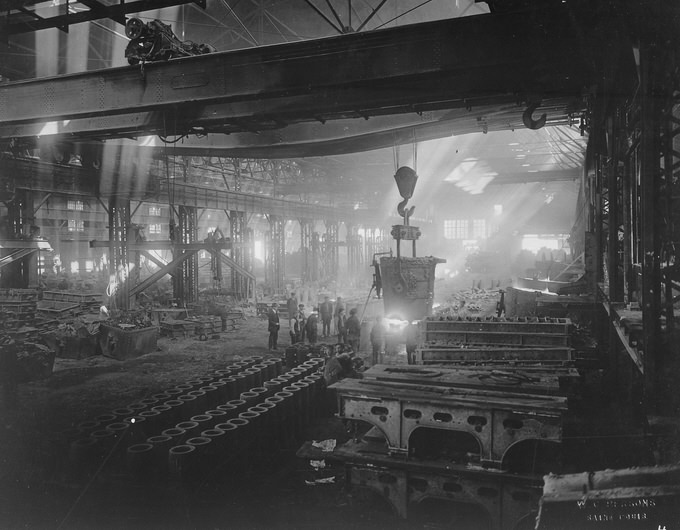 Stahlproduktion in St. Louis, Missouri, 1918 Foto: NARA / public domain