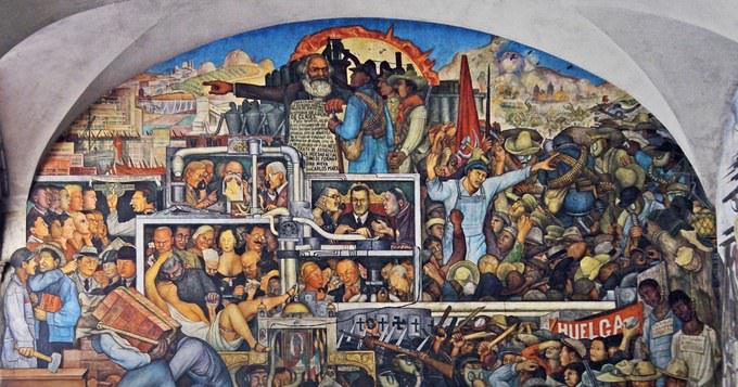 »Mexiko heute und morgen«: Diego Riveras Wandmalerei im Nationalpalast von Mexiko-Stadt (1934) Foto: Katie Bordner / flickr.com / cc by 2.0 (https://www.flickr.com/photos/katiebordner/5937544510)