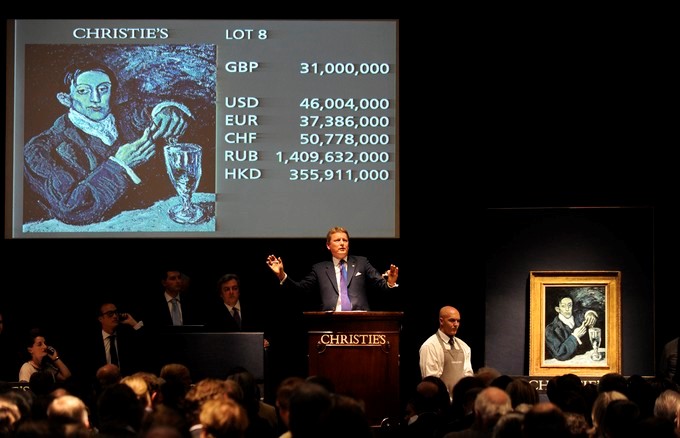 Christie’s versteigert Picassos Porträt von Angel Fernández de Soto, London 2010 Foto: Reuters / Paul Hackett