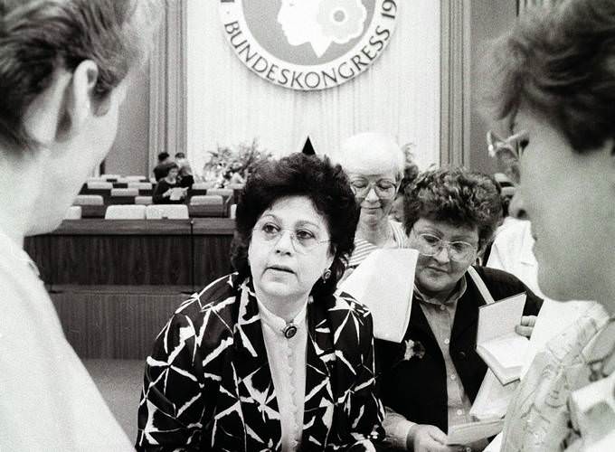 Gisela Steineckert auf dem 12. Bundeskongress des Demokratischen Frauenbundes Deutschlands im Palast der Republik, 1987 Foto: Imago Images