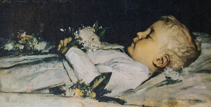 »Ruedi Anker auf dem Totenbett« von Albert Anker, Öl auf Leinwand, 1869 Foto: Picture Alliance / AKG-Images 